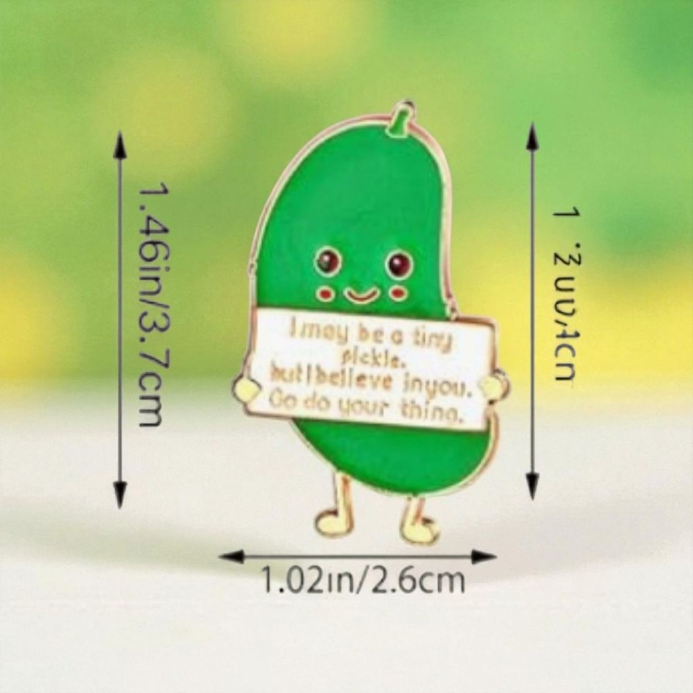 Emotional Support Pickle Enamel Pin - Picture 3 of 3
